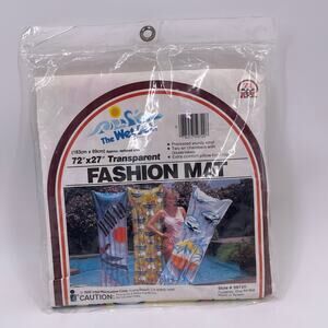 The Wet Set Vintage 1986 Pool Float Mat Inflatable Vinyl Yellow Penguins NOS NEW